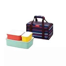 Набор из 3 пищевых емкостей из пластмассы Thermos djf-4003 nvy в термосумке, 2.55l 0.95l 0.42l