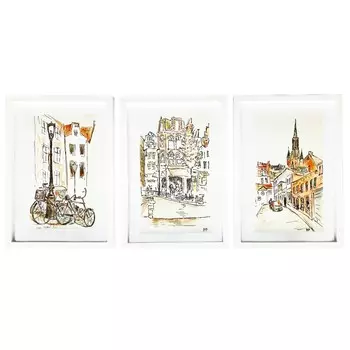 Набор из 3 постеров в пластиковой раме Симфония "городские этюды", размер 210*300 мм