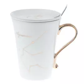 Набор из 3 предметов Eco cup знаки зодиака: кружка водолей 380мл,крышка, ложка