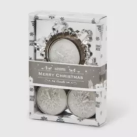 Набор из подсвечника и свечи Bizzotto ny серебро 3 шт