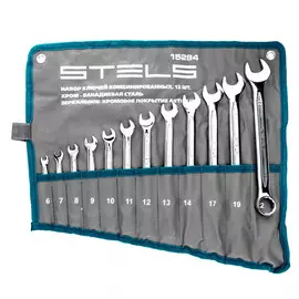 Набор ключей комбинированных Stels 12 шт. 6-22 мм антислип