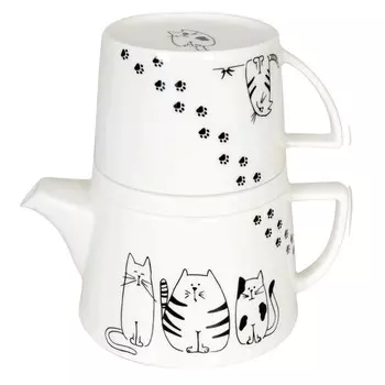 Набор KOENITZ чайник заварочный 650 мл + кружка 350 мл + подставка Коты