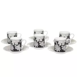 Набор кофейных пар Топ арт студио Жардан 110 мл 6 шт бежевый