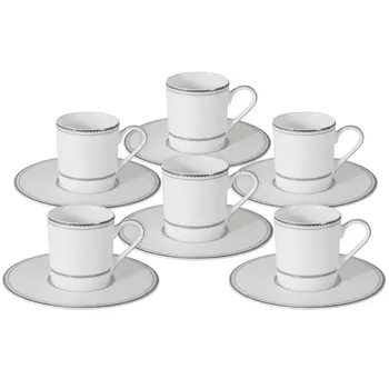 Набор кофейный Anna Lafarg Emily Жемчуг 12 предметов 6 персон