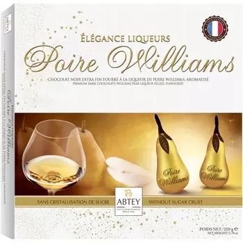 Набор конфет Abtey Elegance Poire Williams из темного шоколада с грушевым ликером 220 г