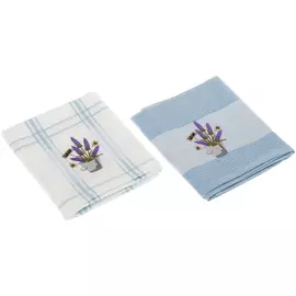 Набор кухонных полотенец Asil белых с голубым 45х70 см