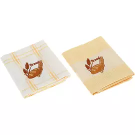 Набор кухонных полотенец Asil бежевых с жёлтым 45х70 см