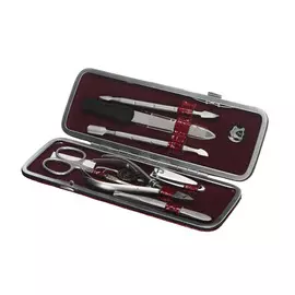 Набор маникюрный Zinger MS-401 в кожаном футляре 7 предметов