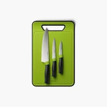 Набор Nadoba Olivia 3 ножа и разделочная доска