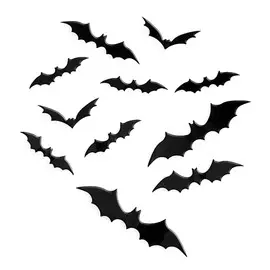Набор наклеек летучих мышей Carnival Toys черных 12 шт/уп