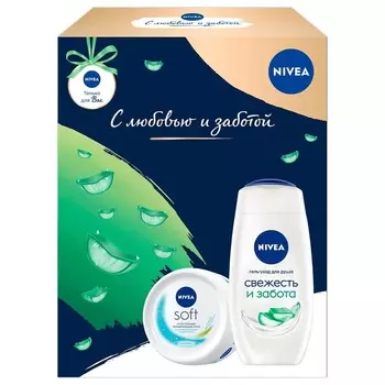 Набор Nivea крем Soft 100 мл и гель для душа с алоэ 250 мл