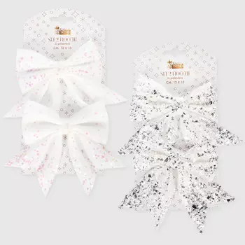 Набор новогодних бантов 12х13 см 2 шт в ассортименте