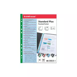 Набор перфофайлов пластиковых Erich Krause Fizzy Clear с черной полосой 40 мкм A4