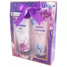 Набор подарочный Beauterica №1 Magic Flowers Гель для душа 100 мл, лосьон для тела 100 мл
