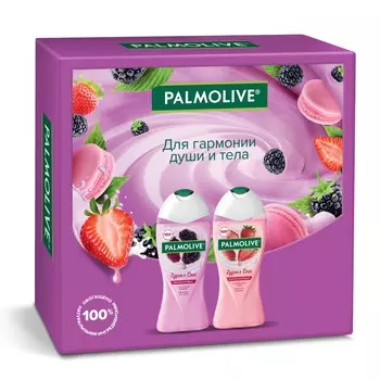 Набор подарочный Palmolive Гель Ежевичный мусс 250 мл и гель Клубничный смузи 250 мл