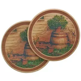 Набор подставок под горячее Hans&gretchen 28HS-4008 с декором 2 шт 15х15 см