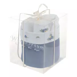 Набор полотенец в корзинке Wonne Traum "Анютины глазки" 4 шт