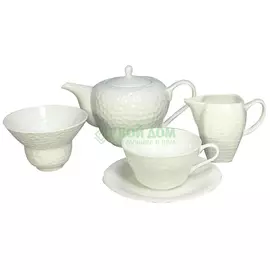 Набор посуды Топ арт студио Гармония Чайный сервиз 15 предметов, белый LD1365-TA (LD1365-TA)