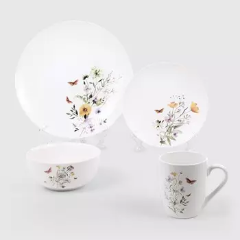 Набор посуды White Rabbit матовый Meadow 16 предметов