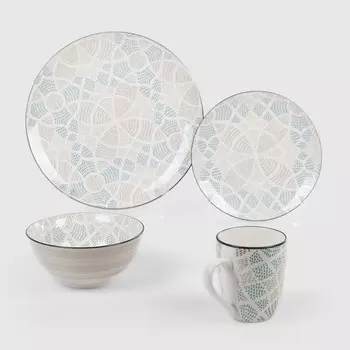 Набор посуды White Rabbit Mosaic Blue 16 предметов