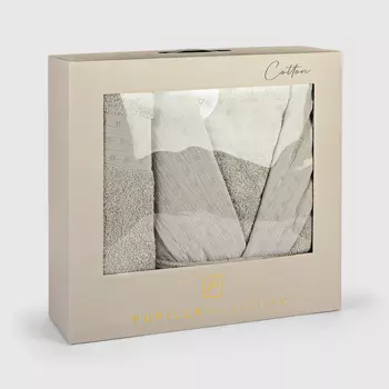 Набор Pupilla Diaro светло-серый халат мужской, полотенца 2 шт