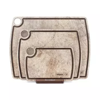 Набор разделочный досок ComposeEat композитный на подставке травертин капучино 3 предмета