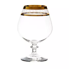 Набор рюмок для бренди Crystal Bohemia angela 400мл 6шт золотая отводка