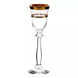 Набор рюмок для водки Crystal Bohemia Angela 60мл 6шт золотая отводка