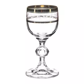 Набор рюмок для водки Crystal Bohemia CLAUDIA, декор Панто, золото, 50 мл (набор 6 шт)