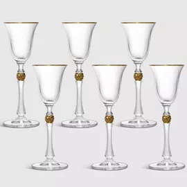 Набор рюмок для водки, ликера Crystalite Bohemia "PARUS"; Декор "Отводка золото, золотой шар", 70 мл 6 шт.