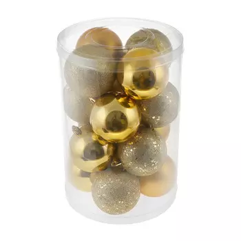 Набор елочных игрушек Linhai jinnuo золотые шары 16 шт