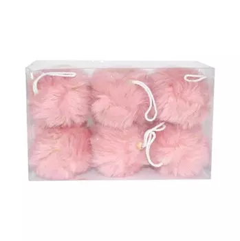 Набор шаров новогодних Due Esse Christmas розовый 8 см 6 шт