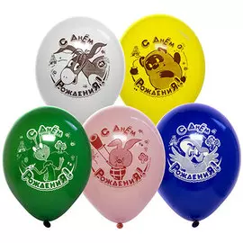 Набор шаров Веселая затея рис др винни-пух 30см 5шт.