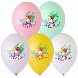 Набор шаров Веселая затея рис тукан aloha 6цв 36см 5шт