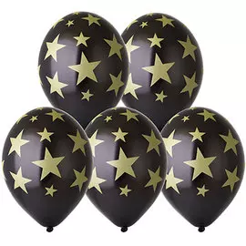 Набор шаров Веселая затея шелк звезды зол-090 36см 5шт