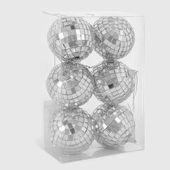 Набор шаров зеркальных Linhai jinnuo 5 см 6 шт серебро