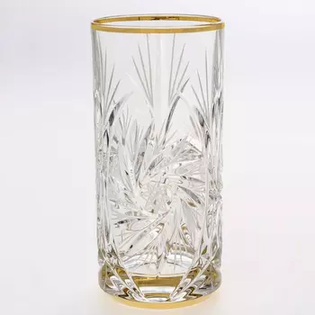 Набор стаканов для воды Bohemia Jihlava Pinwheel отводка золото 370 мл 6 шт