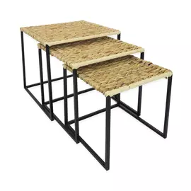 Набор столиков Ad trend металлические 3 шт плетеная столешница