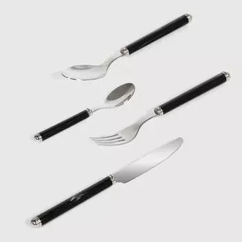 Набор столовых предметов EME Pearl Black 6 персон 24 предмета