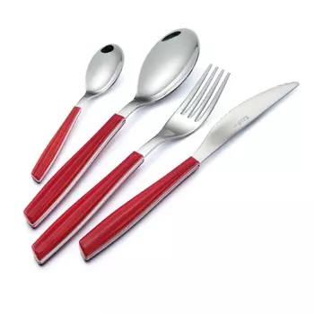 Набор столовых предметов EME Wave 24 шт красный