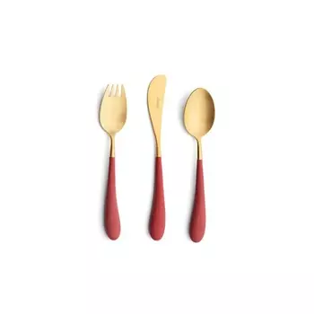 Набор столовых приборов Cutipol Alice red gold детский 3 предмета