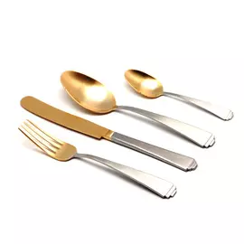 Набор столовых приборов HERDMAR Sirius Mat+Old Gold 6 персон 24 предмета