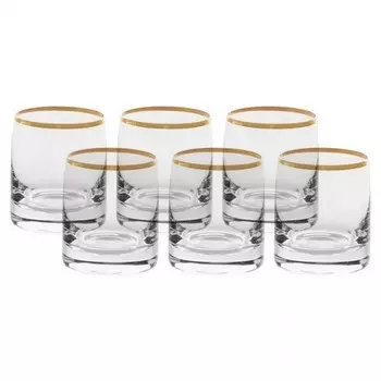 Набор стопок Crystalite Bohemia Pavo отводка золото 60 мл 6 шт