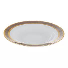 Набор тарелок глубоких 22 см Thun1794 опал декор широкий кант платина, золото
