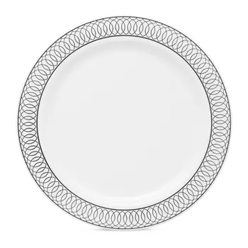 Набор тарелок Zero Home серебряный кант 26 см 12 шт
