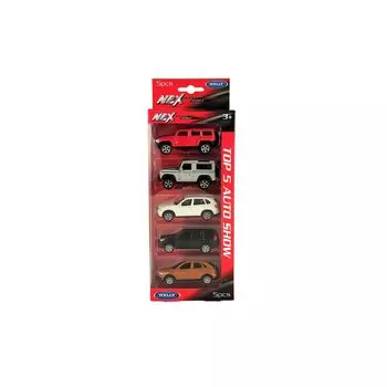 Набор Welly 1:60. Hummer H3, LR Defender, BMW X5, Toyota LC Prado, Audi Q3, 5 шт (52020-5SG/Z/)