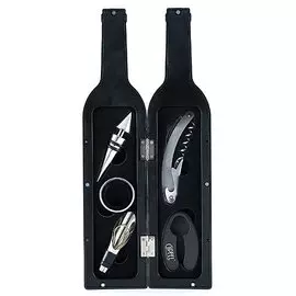 Набор винных аксессуаров из 5 предметов в кейсе в форме бутылки Gipfel