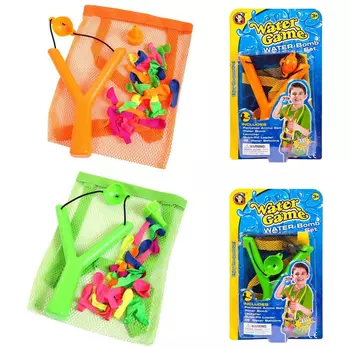 Набор водяных бомбочек Junfa в комплекте с воронкой, сетчатым мешочком для переноски и рогаткой для метания 36 шт в ассортименте