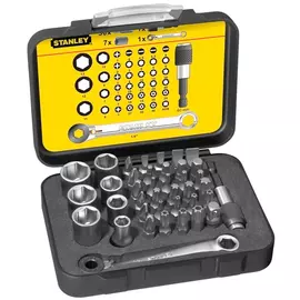 Набор вставок STANLEY Expert 1/4" и мини-трещотка в виде ключа 39 предметов