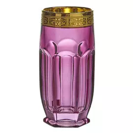 Набор высоких стаканов Crystalite Bohemia Сафари, Моцарт аметист голд 6 шт